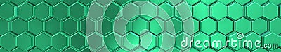 Image of emerald hexagons with metalic bright. Stock Photo