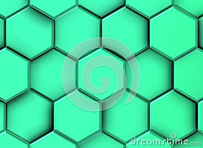 Image of 3d emerald hexagons Stock Photo