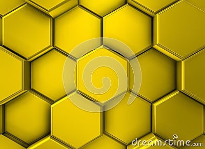 Image of 3d golden hexagons Stock Photo