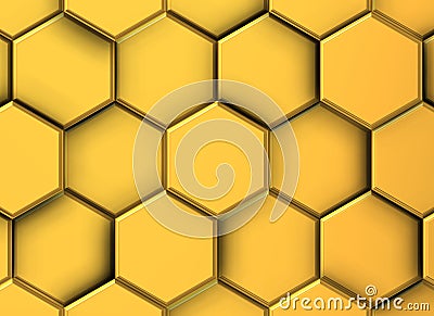 Image of 3d orange hexagons Stock Photo