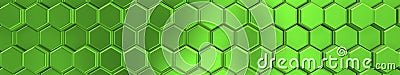 Image of greenish hexagons with metalic bright. Stock Photo