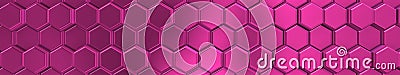 Image of purple hexagons with metalic bright. Stock Photo