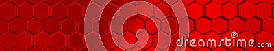 Image of red hexagons with metalic bright. Stock Photo