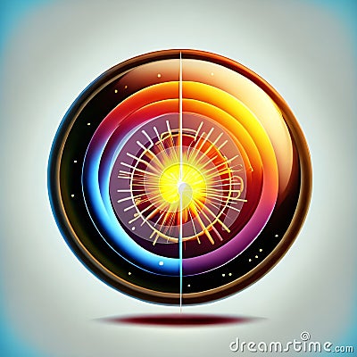 An image of the Higgs boson, also known as the God particle, abstract cosmic background. Created with generative AI tools Stock Photo