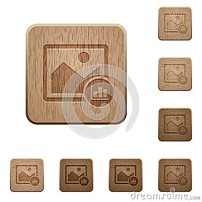 Image histogram wooden buttons Stock Photo