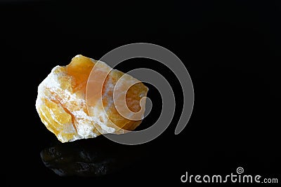 Honey Calcite Crystals Close Up Stock Photo