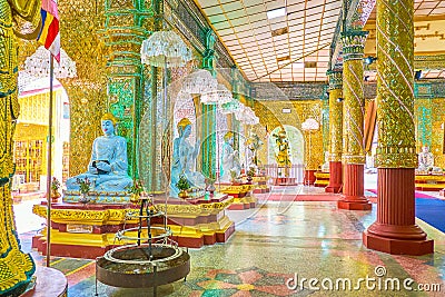 The image house of Kyauktawgyi Buddha Temple in Mandalay, Myanmar Editorial Stock Photo