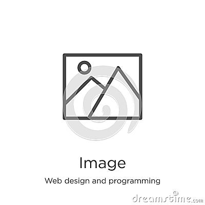 image icon vector from web design and programming collection. Thin line image outline icon vector illustration. Outline, thin line Vector Illustration