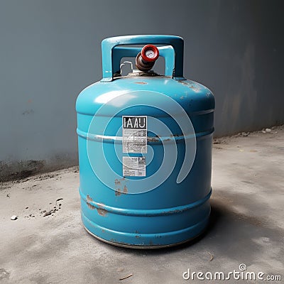 Image Inactive blue LPG cylinder, idle and not in use Stock Photo