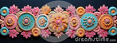 Indian sweets molds diwali border frame Stock Photo