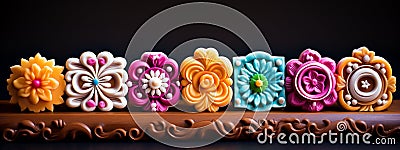 Indian sweets molds diwali border frame Stock Photo