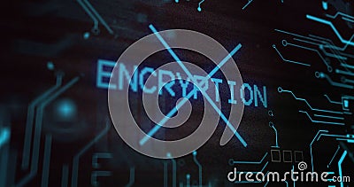 Image of interference over encryption text, data processing and computer circuit board Stock Photo