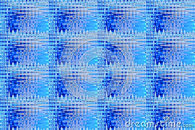 INTERSECTING DUPLICATED WAVE PATTERN IN BLUE Stock Photo