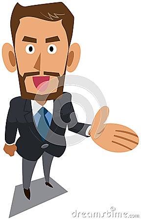 Introduced by a businessman with brown skin and beard Vector Illustration