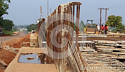 Iron Rebars Close Shoot. Stock Photo