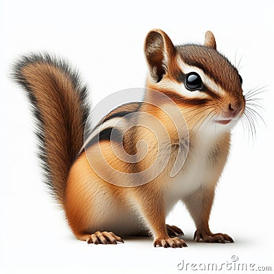Image of isolated chipmonk against pure white background, ideal for presentations Stock Photo