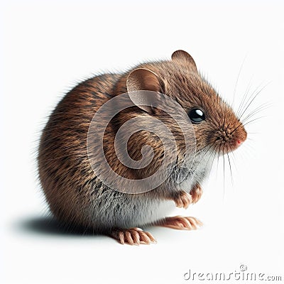 Image of isolated vole against pure white background, ideal for presentations Stock Photo