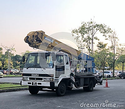 Isuzu truck crane Editorial Stock Photo