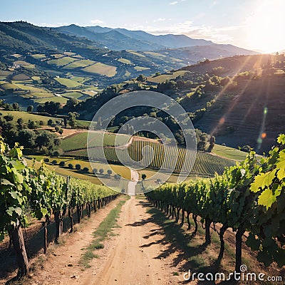 The vineyard is in Abruzzo. Stock Photo