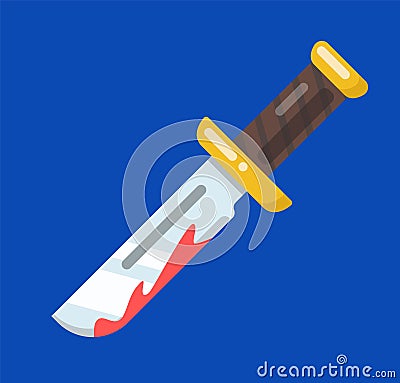 Image of a knife with blood on the blade. Stock Photo