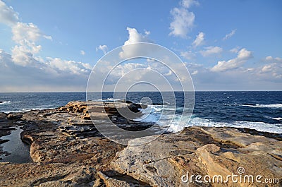 An Image of Landscape Of Senjojiki located in Shirahama Stock Photo