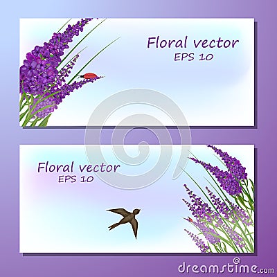 image of lavender field Vector Illustration