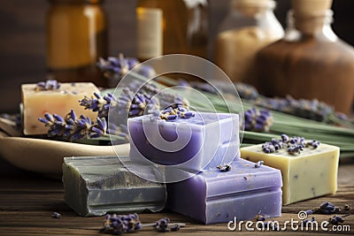 An image of lavender soaps AI generated Stock Photo