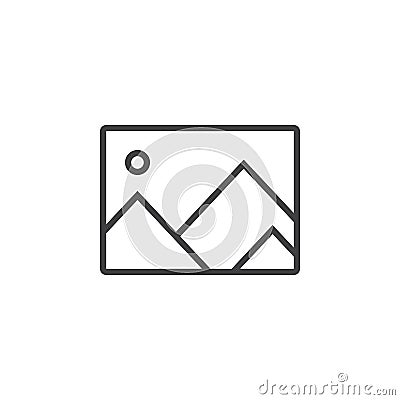 image line icon, picture outline logo illustration, linea Cartoon Illustration