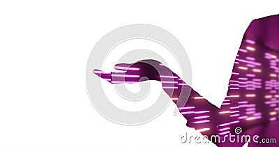 Image of lines in cropped shadow of woman asking hand gesture over white background Cartoon Illustration