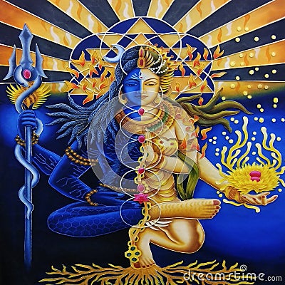 Image of Lord Shiva and Parvati Editorial Stock Photo