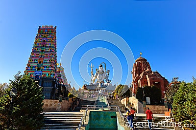 Image of lord Shiva statue and other temples at Namchi in Sikkim Editorial Stock Photo