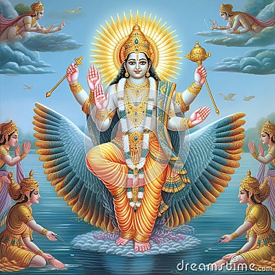 image of lord vishnu generative AI Stock Photo