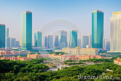 Macao, China: 20, : Exterior of the Wynn Macau resort, a luxury gaming and hotel complex in the special Stock Photo