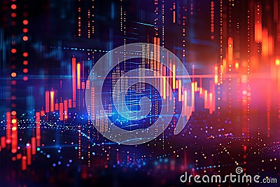 Image Market dynamics abstract image visualizes the complexity of a stock chart Stock Photo