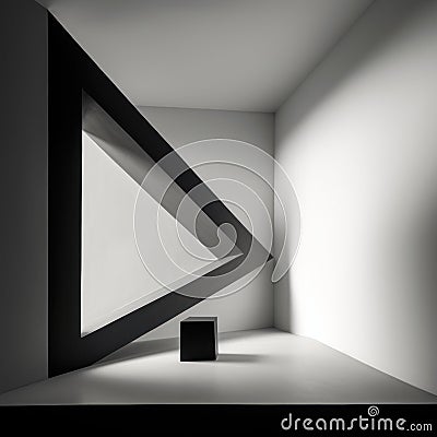 Image of minimalistic black and white photograph generative AI Stock Photo