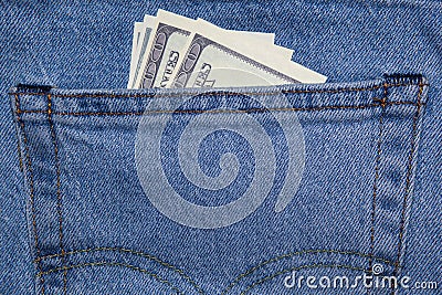 Image of money jeans background Stock Photo