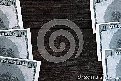 Image of money wooden desk Stock Photo