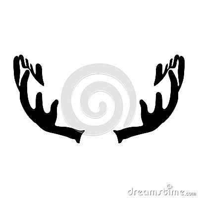 Moose antler silhouette eps crafteroks Stock Photo