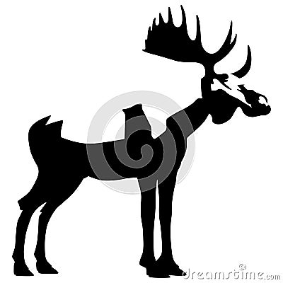 Moose antler silhouette eps crafteroks Stock Photo
