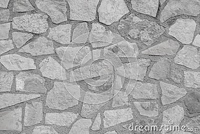 Image of mortared stone wall in rural environment Stock Photo
