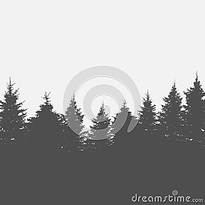 Image of Nature. Tree Silhouette. Vector Vector Illustration