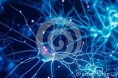 An image of neurons involved in sensory integration, such as those in the somatosensory cortex. Generative AI Stock Photo