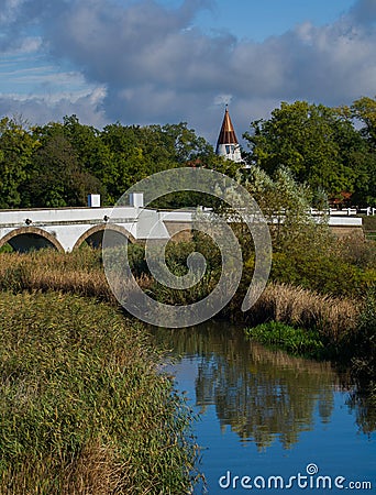 Image of the nine-holed bridge in Hortobagy Vector Illustration