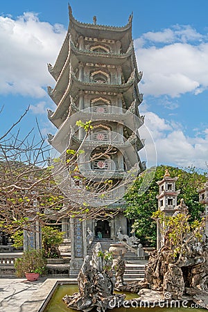 Image of Pagoda Tower in Marble Mountains in Vietnam Editorial Stock Photo