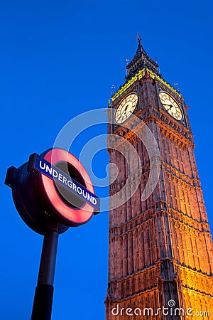 An image of the palace of Westminster with the underground Editorial Stock Photo