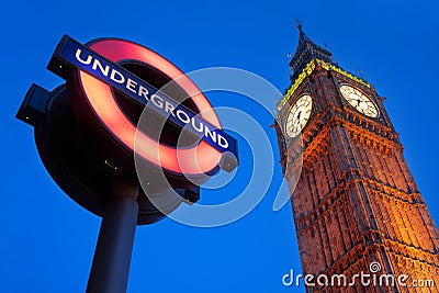 An image of the palace of Westminster with the underground Editorial Stock Photo