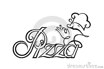 Image of pizza label Vector Illustration