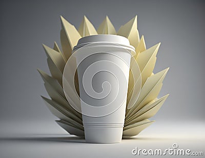 an image of a plain plastic cup or paper cup to be used as a beverage or coffee company mockup Stock Photo