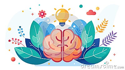 The image portrays abstract forms representing mental wellness and brain health, creating a visually appealing and versatile image Stock Photo