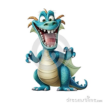 Laughing cartoon dragon Stock Photo